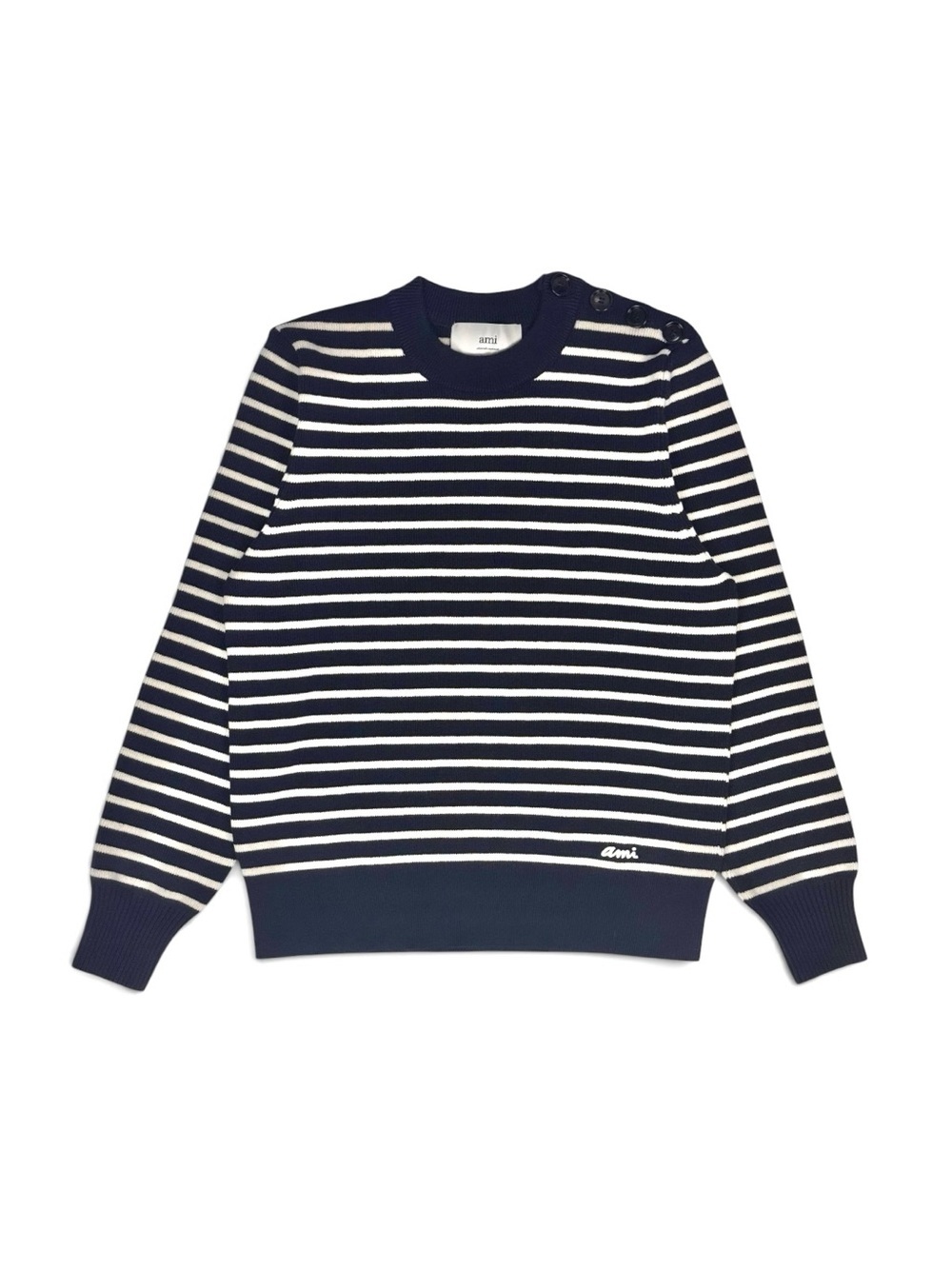 AMI Paris Sailor Striped Button Sweater L NWOT
